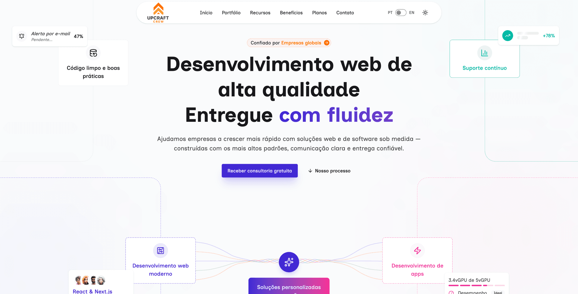 Landing page Upcraft Crew