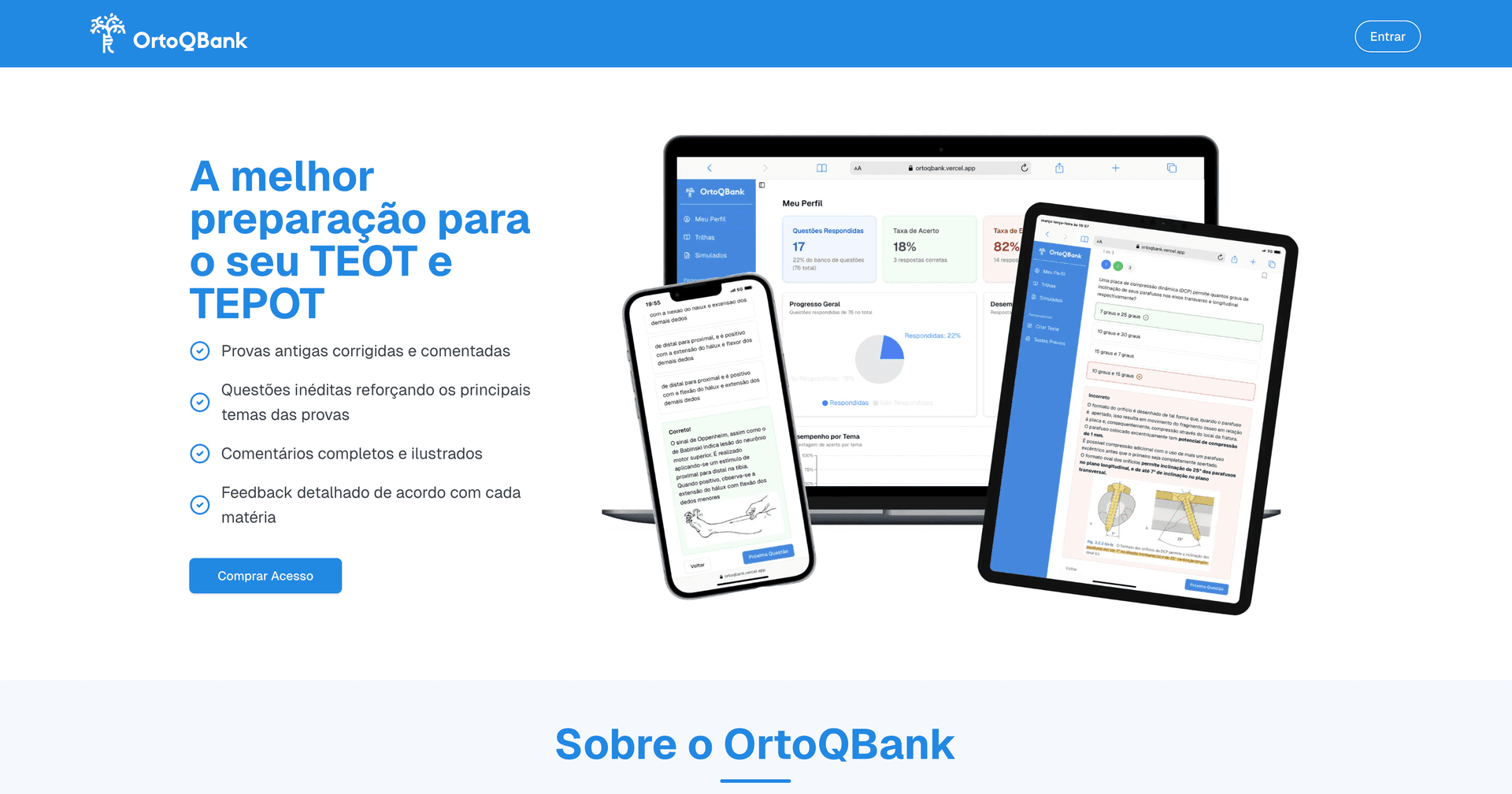 Question bank platform preview across devices